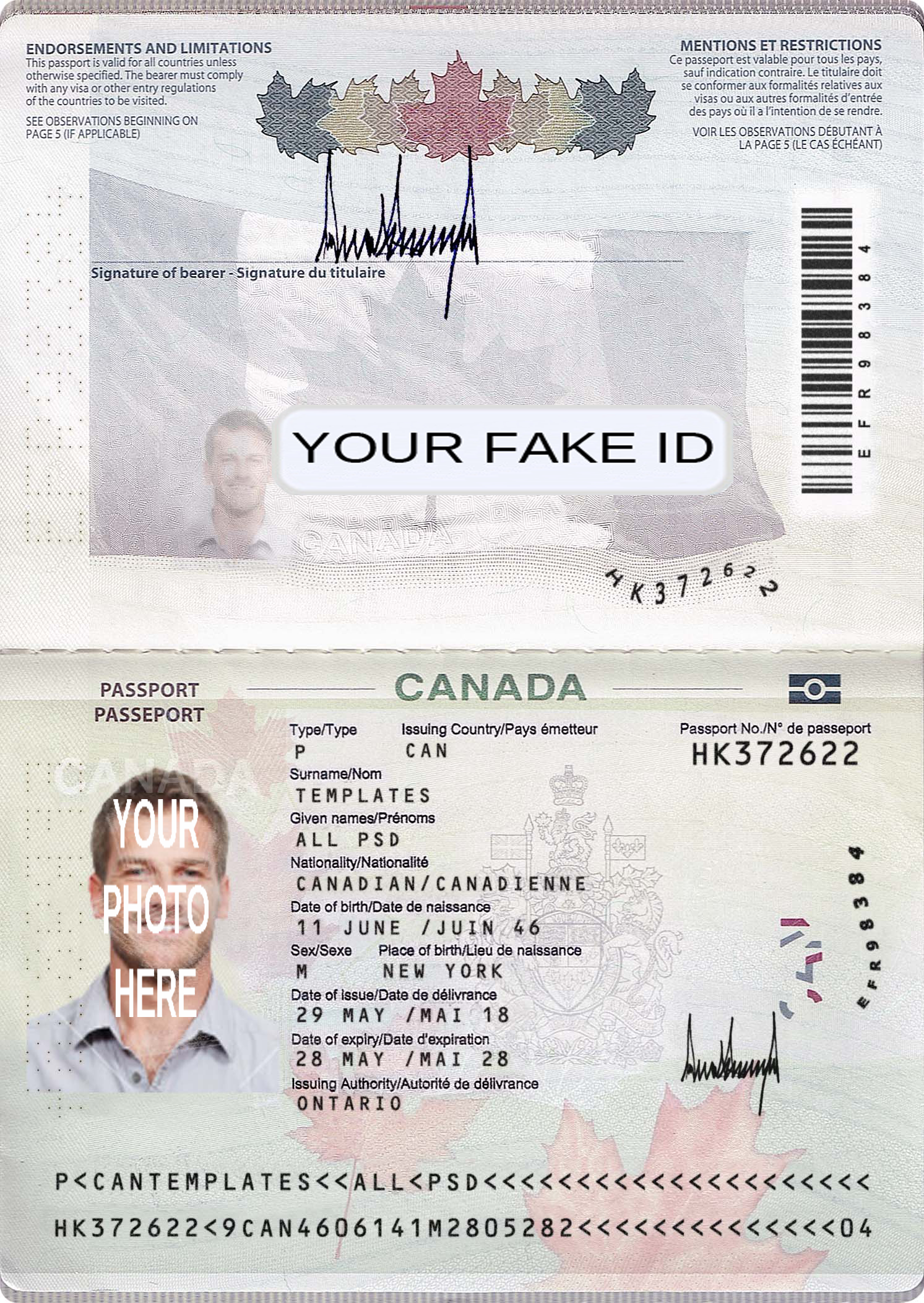 Fake ID Canada Passport